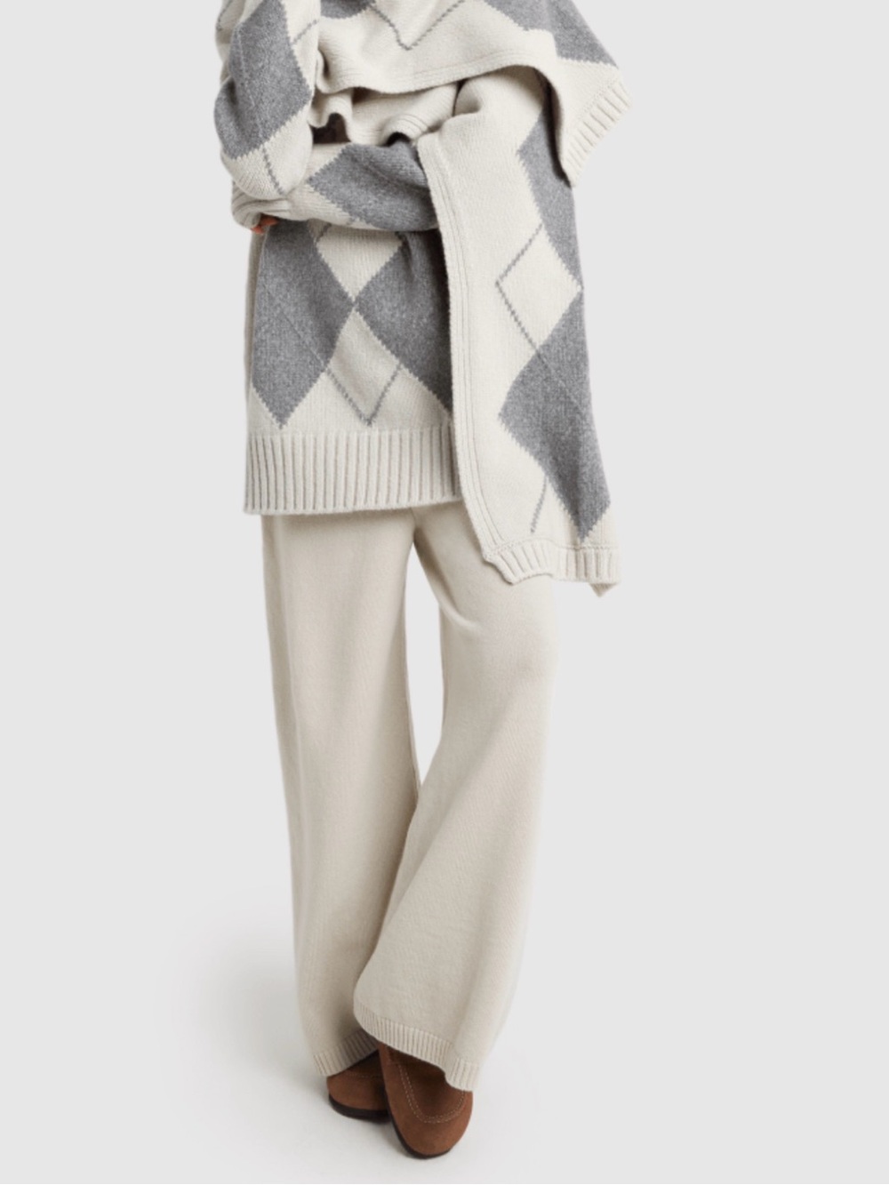 G. Label by goop Joey Sweater Pants wide leg merino wool sweatpants Sz L